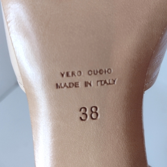 AGL Women's Nude Ankle Strap Heels with Cylindrical Heel Size (8.5) - Picture 10 of 15